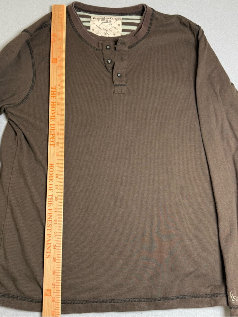 Vintage Quiksilver Shirt Men Large Long Sleeve Graphic Y2K Brown Heavy Layered - Picture 5 of 9